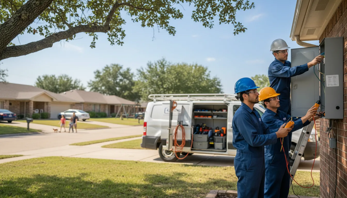 Certified electrician providing emergency electrical services in Fate, TX